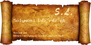 Solymosi Lóránt névjegykártya