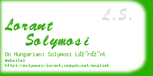 lorant solymosi business card